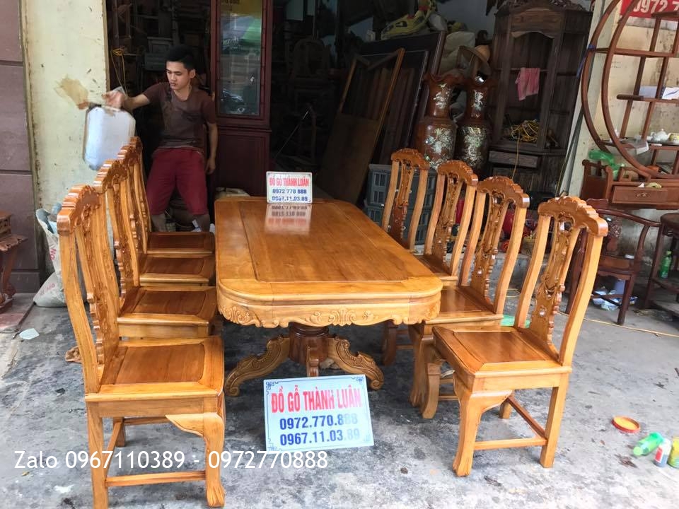 Bộ Bàn Ghế Ăn Gỗ Gụ Mẫu Cờ Bạc. Khách Quảng Ninh:.