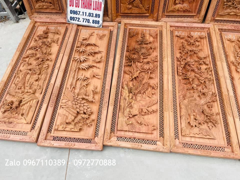 Báo Giá 15 Bộ Tranh Tứ Quý Gỗ Hương Mẫu Mới 2021,