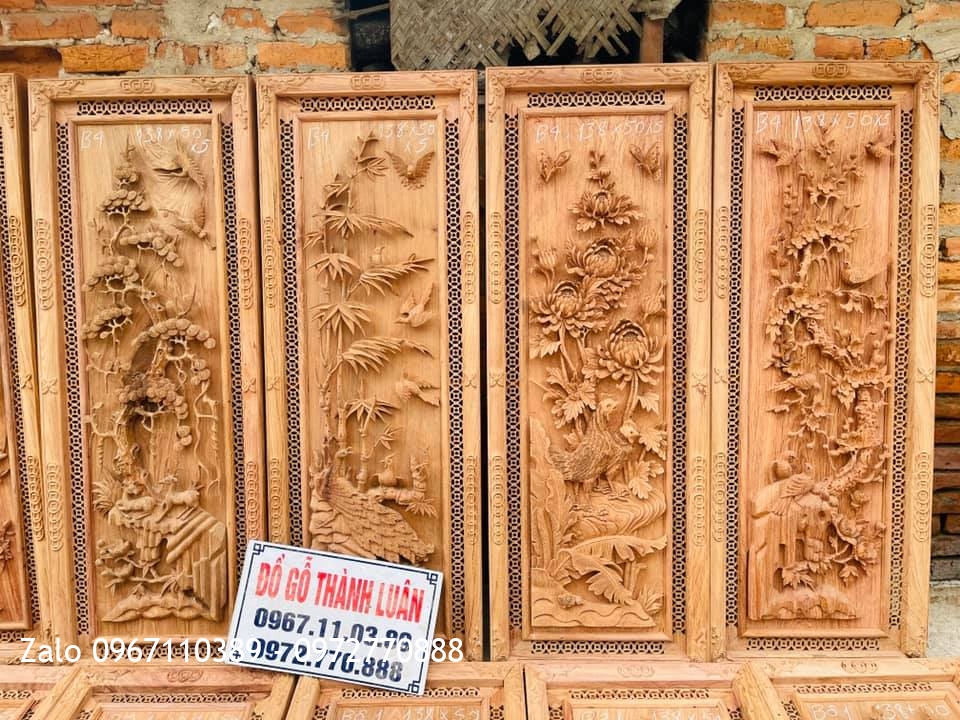 Báo Giá 15 Bộ Tranh Tứ Quý Gỗ Hương Mẫu Mới 2021,.