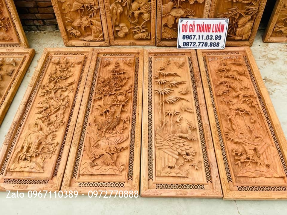 Báo Giá 15 Bộ Tranh Tứ Quý Gỗ Hương Mẫu Mới 2021,.