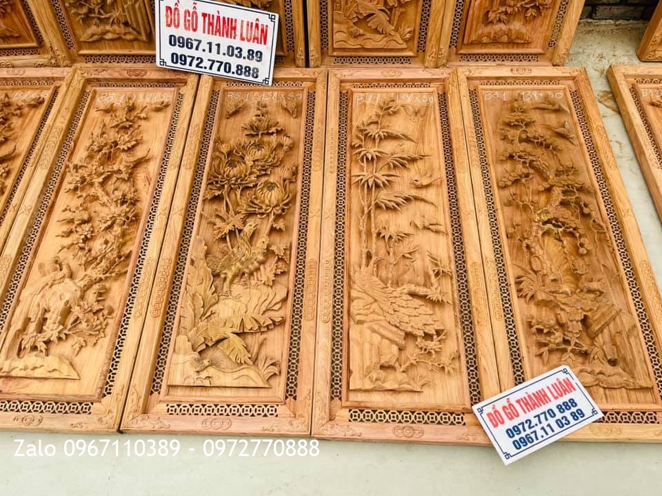 Báo Giá 15 Bộ Tranh Tứ Quý Gỗ Hương Mẫu Mới 2021,.