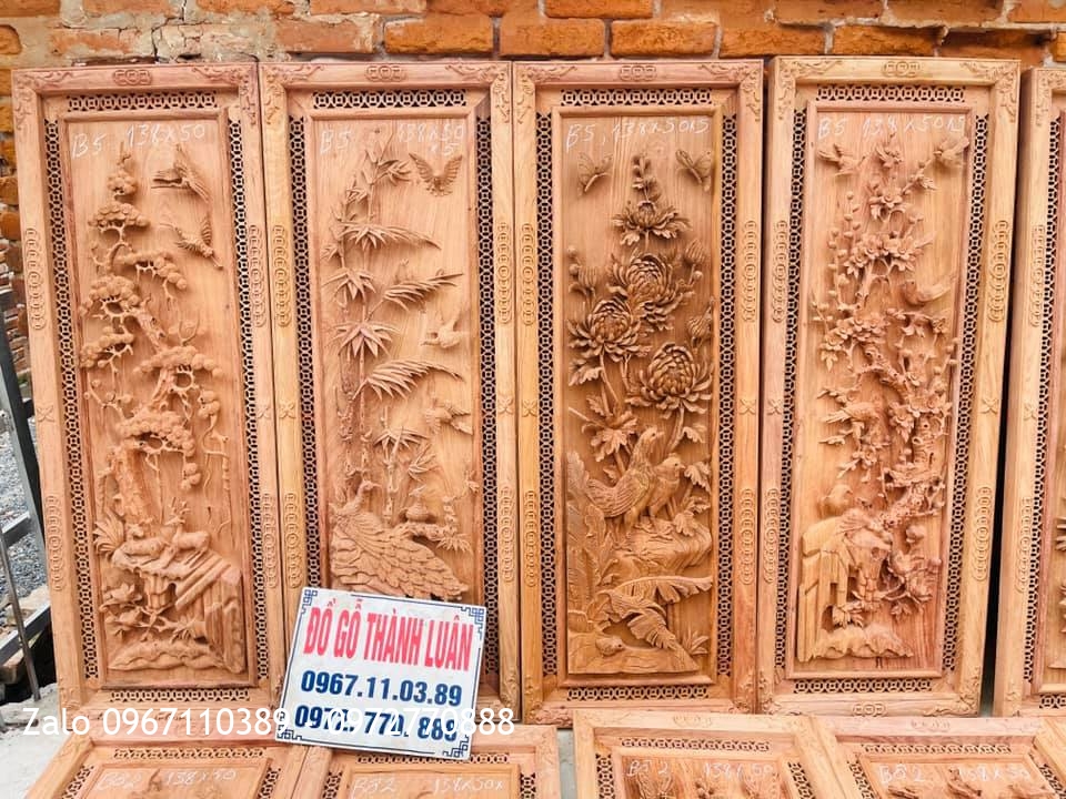 Báo Giá 15 Bộ Tranh Tứ Quý Gỗ Hương Mẫu Mới 2021,.