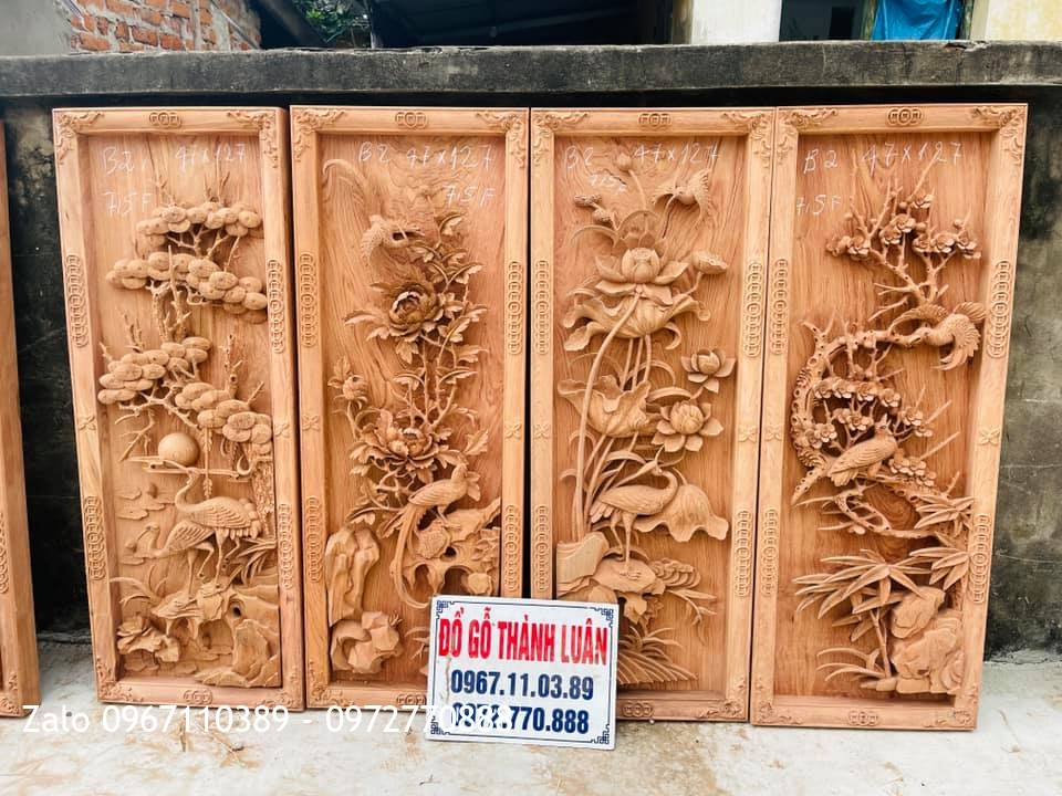 Báo Giá 15 Bộ Tranh Tứ Quý Gỗ Hương Mẫu Mới 2021.