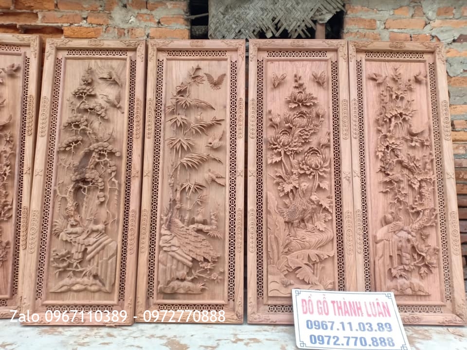 Báo Giá 15 Bộ Tranh Tứ Quý Gỗ Hương Mẫu Mới 2021.,