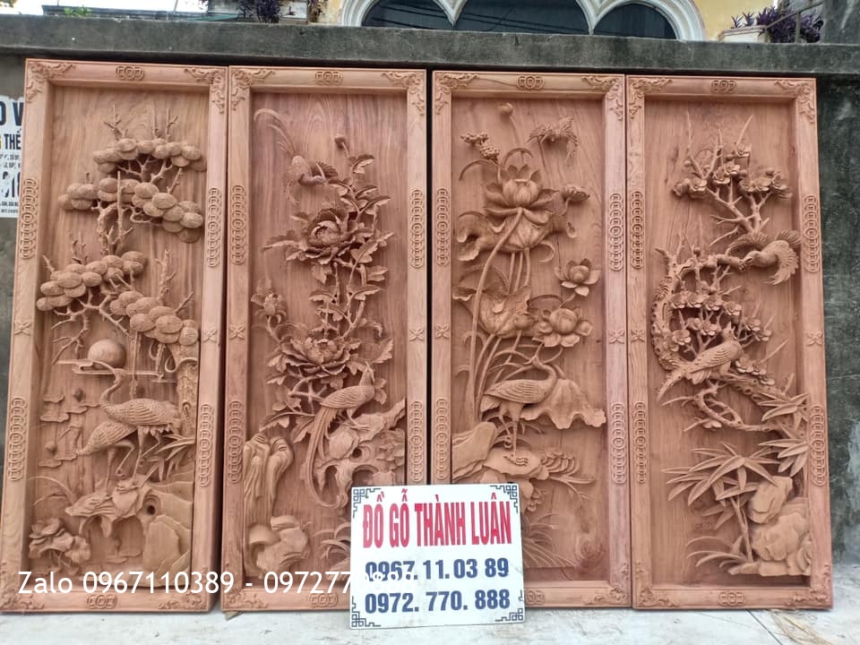 Báo Giá 15 Bộ Tranh Tứ Quý Gỗ Hương Mẫu Mới 2021.,