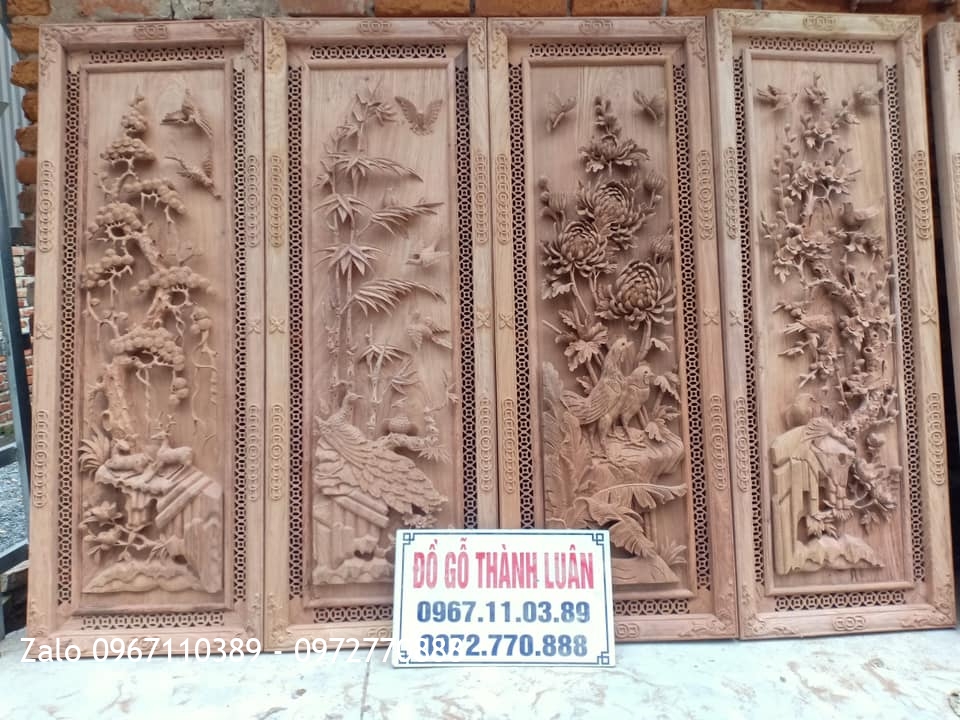 Báo Giá 15 Bộ Tranh Tứ Quý Gỗ Hương Mẫu Mới 2021.: