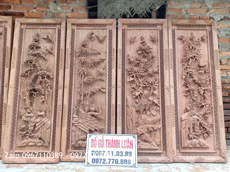 Báo Giá 15 Bộ Tranh Tứ Quý Gỗ Hương Mẫu Mới 2021::.