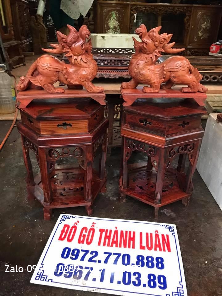 Khay Trà Gỗ Trắc Và Kỳ Lân Mẫu Tử Gỗ Hương Tỳ Hưu Phong Thuỷ. Khách Miền Nam,.