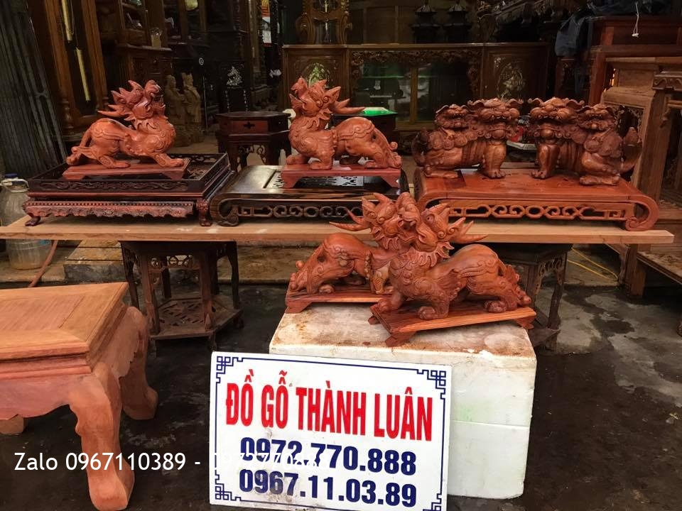 Khay Trà Gỗ Trắc Và Kỳ Lân Mẫu Tử Gỗ Hương Tỳ Hưu Phong Thuỷ. Khách Miền Nam.