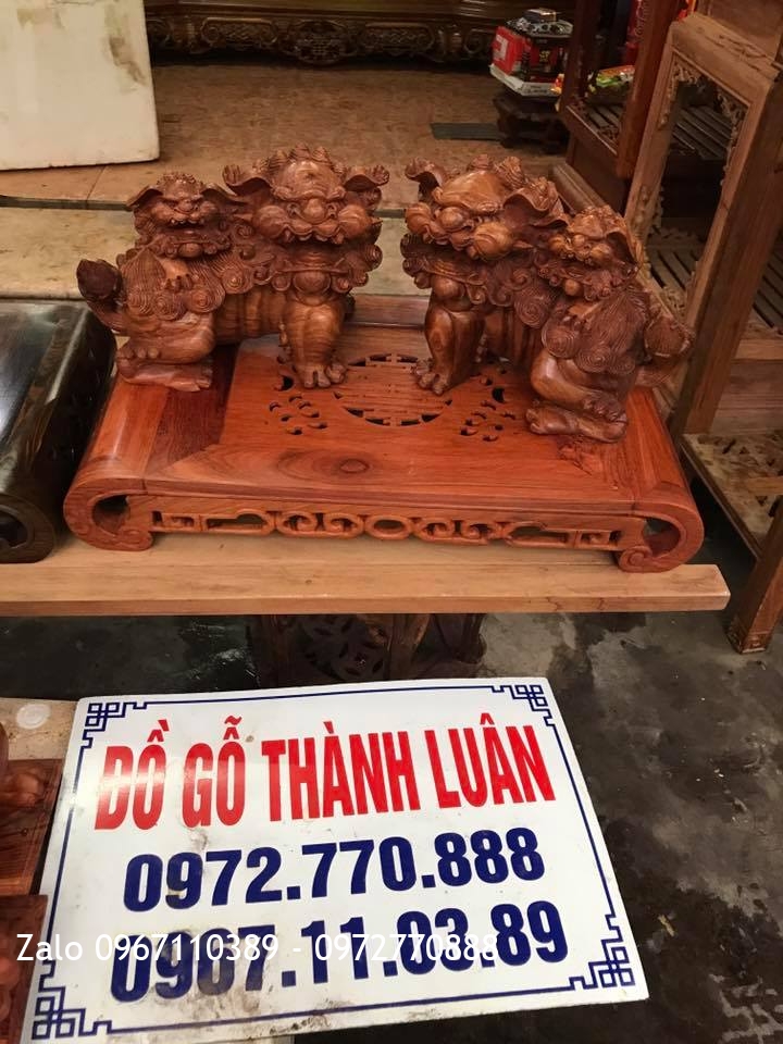 Khay Trà Gỗ Trắc Và Kỳ Lân Mẫu Tử Gỗ Hương Tỳ Hưu Phong Thuỷ. Khách Miền Nam: