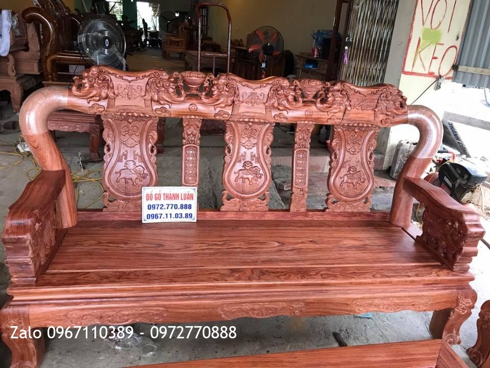 Bộ Ghế Minh Quốc Voi Gỗ Cẩm Lai C12.10 Món VIP. Khách Thái Nguyên,.