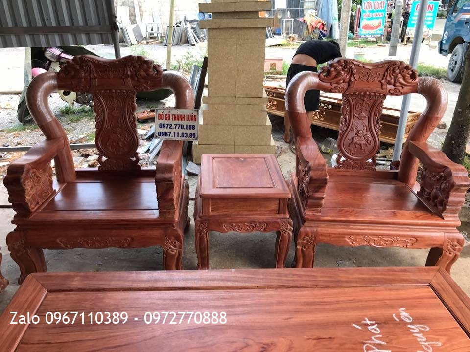 Bộ Ghế Minh Quốc Voi Gỗ Cẩm Lai C12.10 Món VIP. Khách Thái Nguyên.