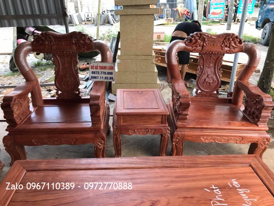 Bộ Ghế Minh Quốc Voi Gỗ Cẩm Lai C12.10 Món VIP. Khách Thái Nguyên.