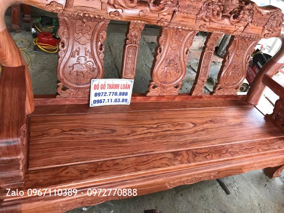 Bộ Ghế Minh Quốc Voi Gỗ Cẩm Lai C12.10 Món VIP. Khách Thái Nguyên.