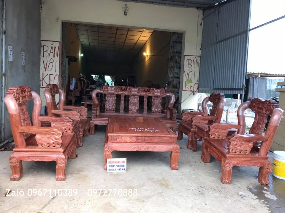 Bộ Ghế Minh Quốc Voi Gỗ Cẩm Lai C12.10 Món VIP. Khách Thái Nguyên::