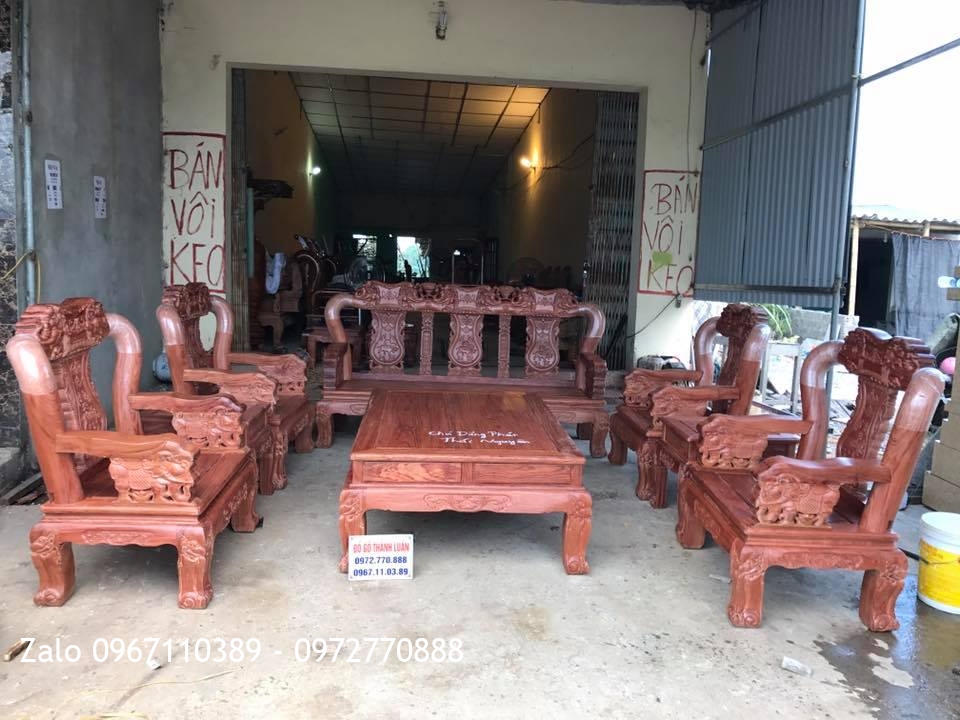 Bộ Ghế Minh Quốc Voi Gỗ Cẩm Lai C12.10 Món VIP. Khách Thái Nguyên::.