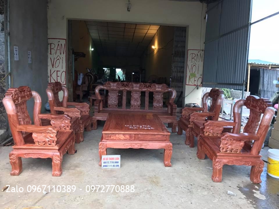 Bộ Ghế Minh Quốc Voi Gỗ Cẩm Lai C12.10 Món VIP. Khách Thái Nguyên::.