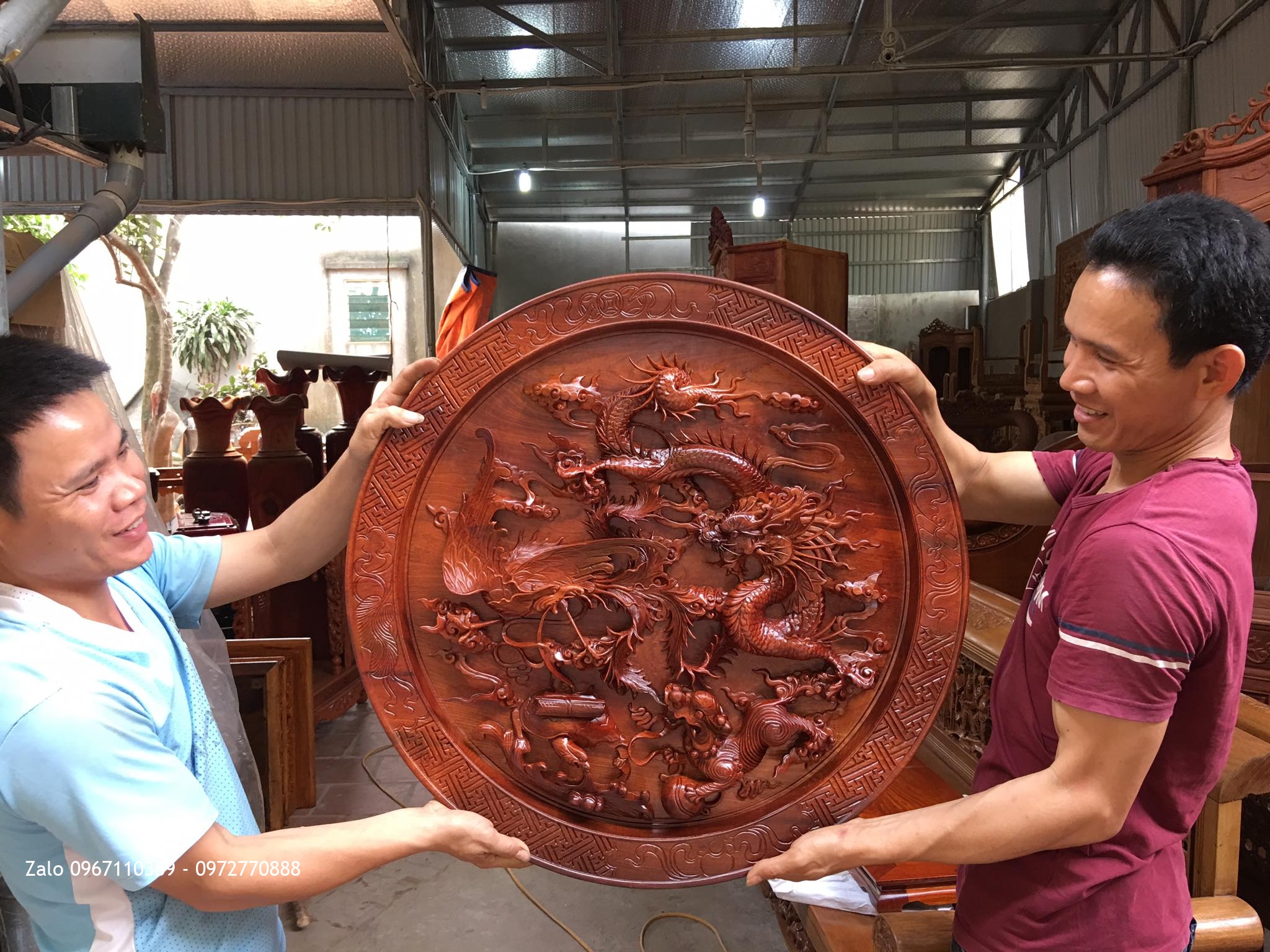 Tủ Rượu, Đĩa Tứ Linh Gỗ Hương VIP. Chú Thịnh Sóc Sơn HN.