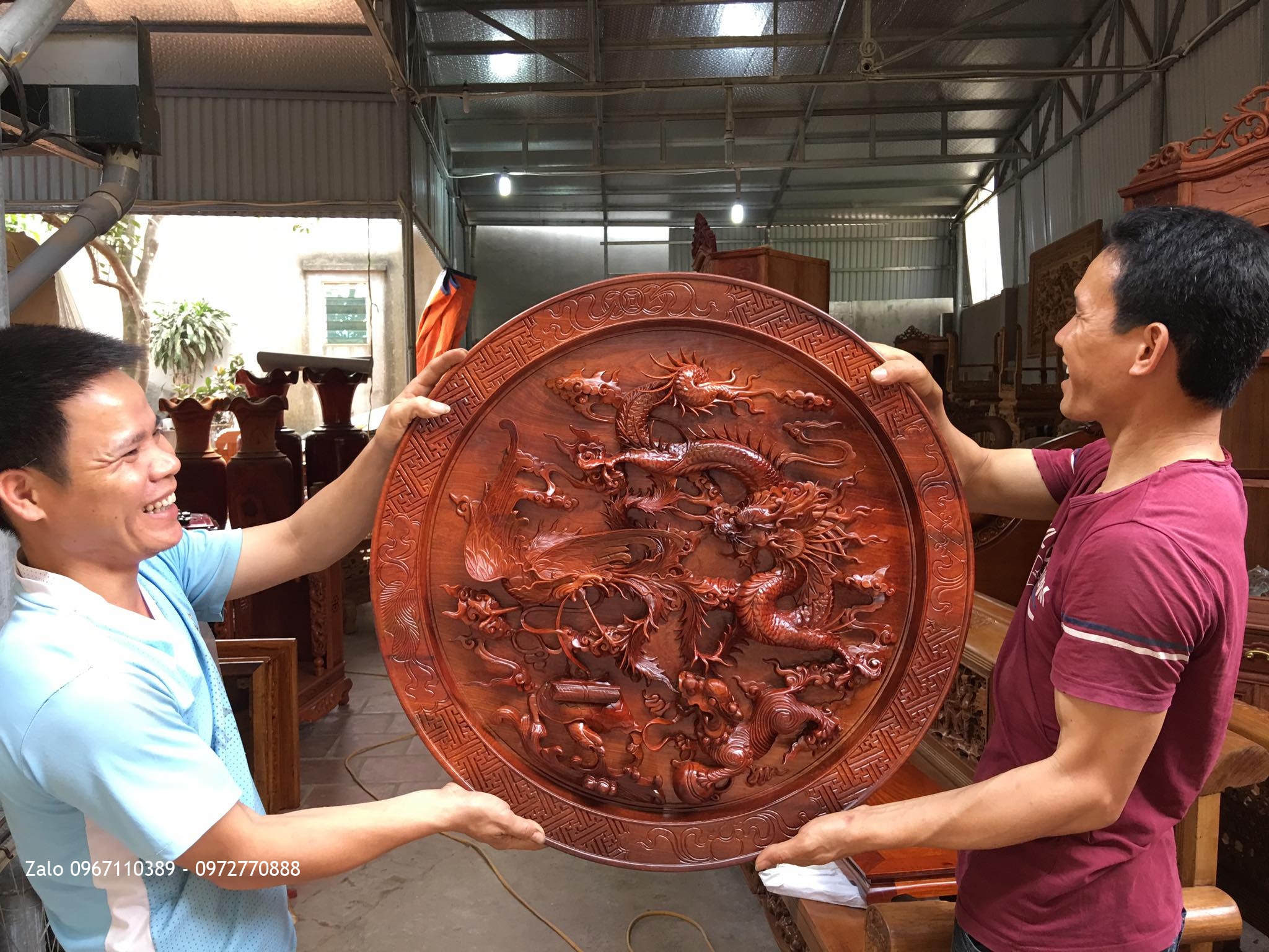 Tủ Rượu, Đĩa Tứ Linh Gỗ Hương VIP. Chú Thịnh Sóc Sơn HN.