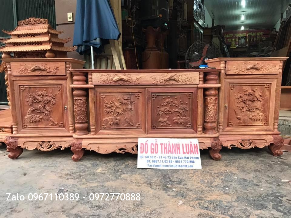 Bàn Thờ Thần Tài, Kệ Tivi Gỗ Hương Đỏ Lào-