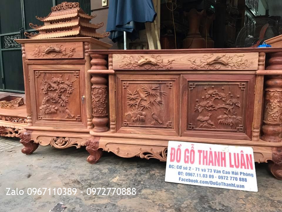 Bàn Thờ Thần Tài, Kệ Tivi Gỗ Hương Đỏ Lào@