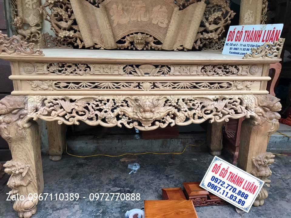 Sập Thờ Gỗ Gụ Tứ Linh Hoá Mai.