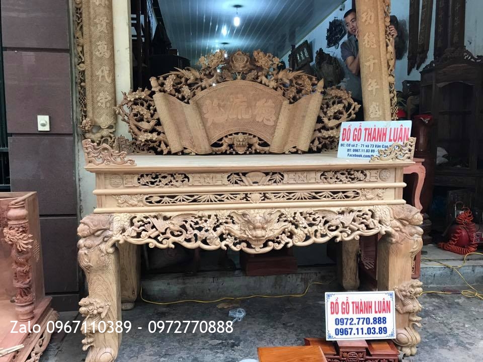 Sập Thờ Gỗ Gụ Tứ Linh Hoá Mai...