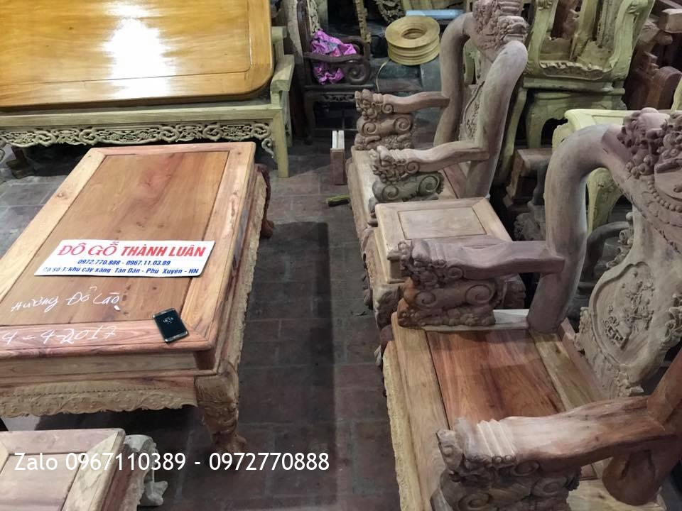 Bộ Minh Quốc Nghê Gỗ Hương Đỏ Lào C12.6Món