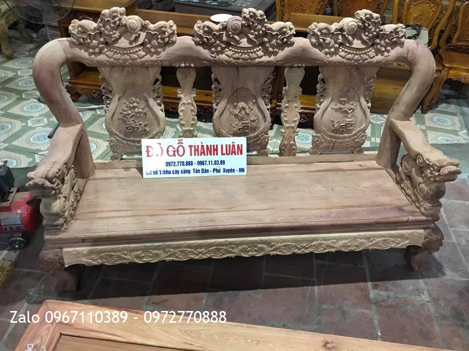 Bộ Minh Quốc Nghê Gỗ Hương Đỏ Lào C12.6Món@