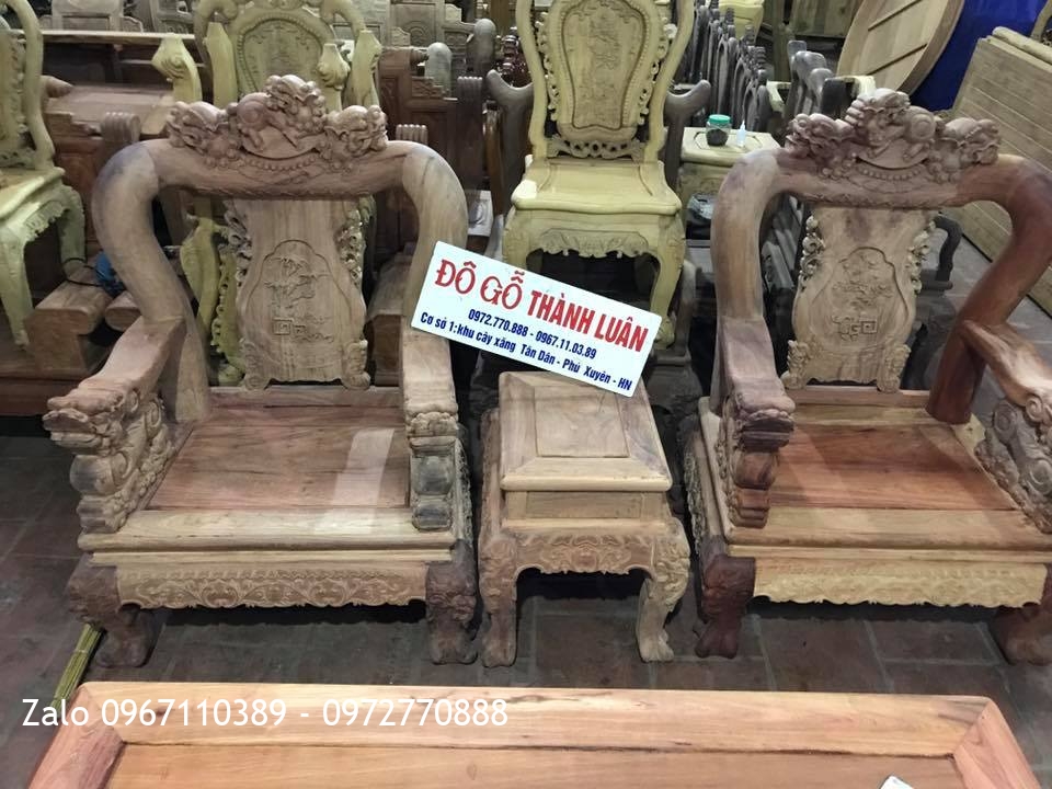 Bộ Minh Quốc Nghê Gỗ Hương Đỏ Lào C12.6Món: