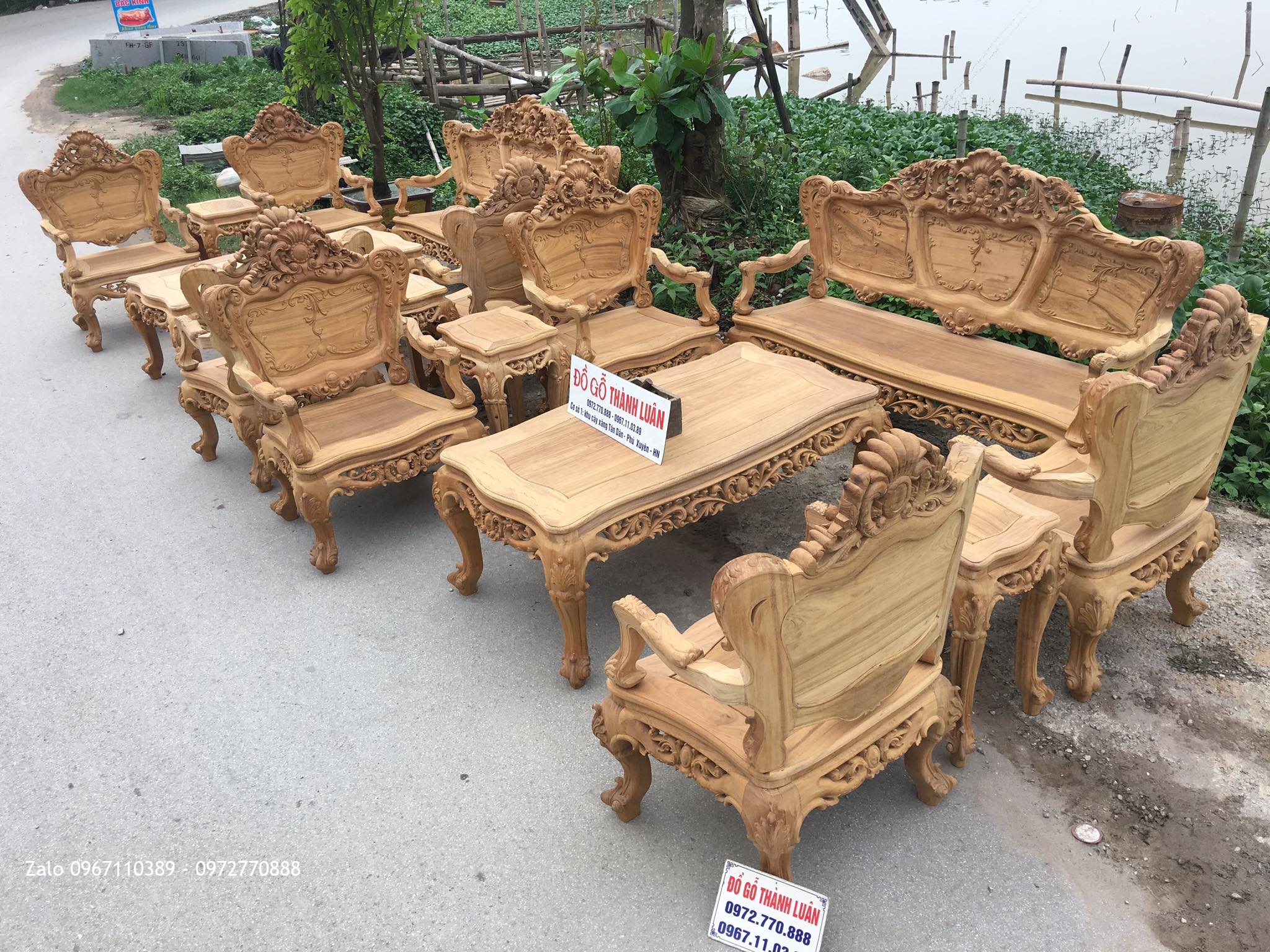 2 Bộ Bàn Ghế Lu-i Đại Gỗ Gụ Ta Quảng Bình Siêu Víp,.