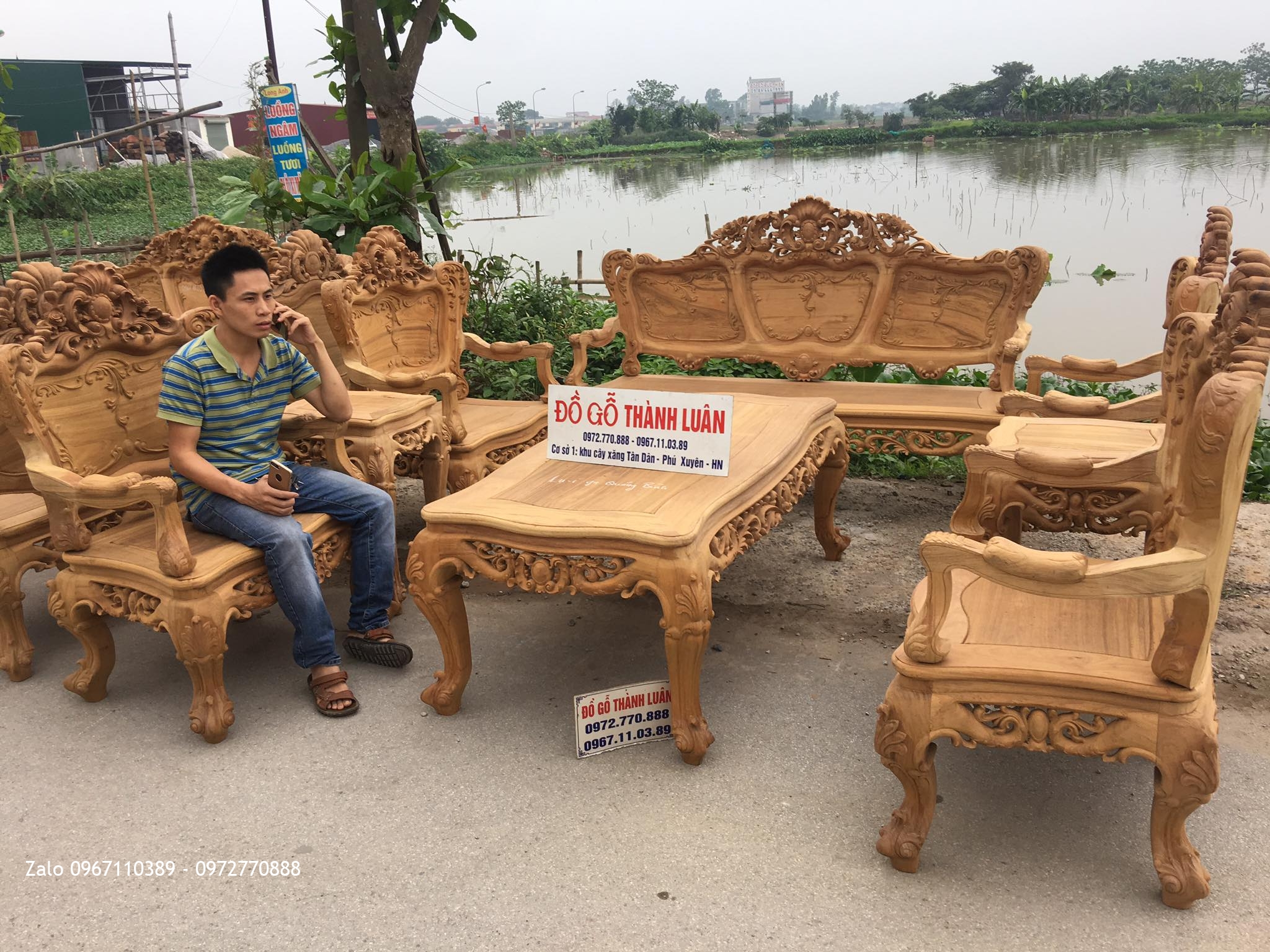 2 Bộ Bàn Ghế Lu-i Đại Gỗ Gụ Ta Quảng Bình Siêu Víp:.