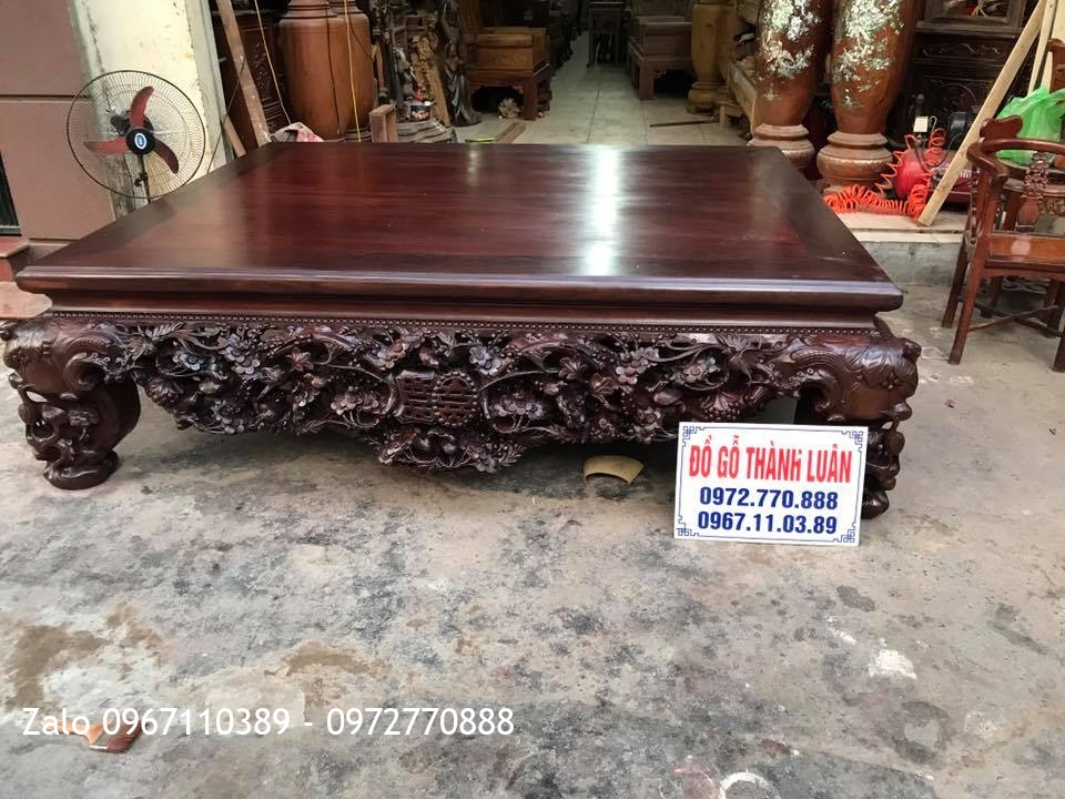 Sập Thập Điểu Quần Mai Và Bàn Ghế Ăn Gỗ Gụ. Chú Khải Quảng Ninh: