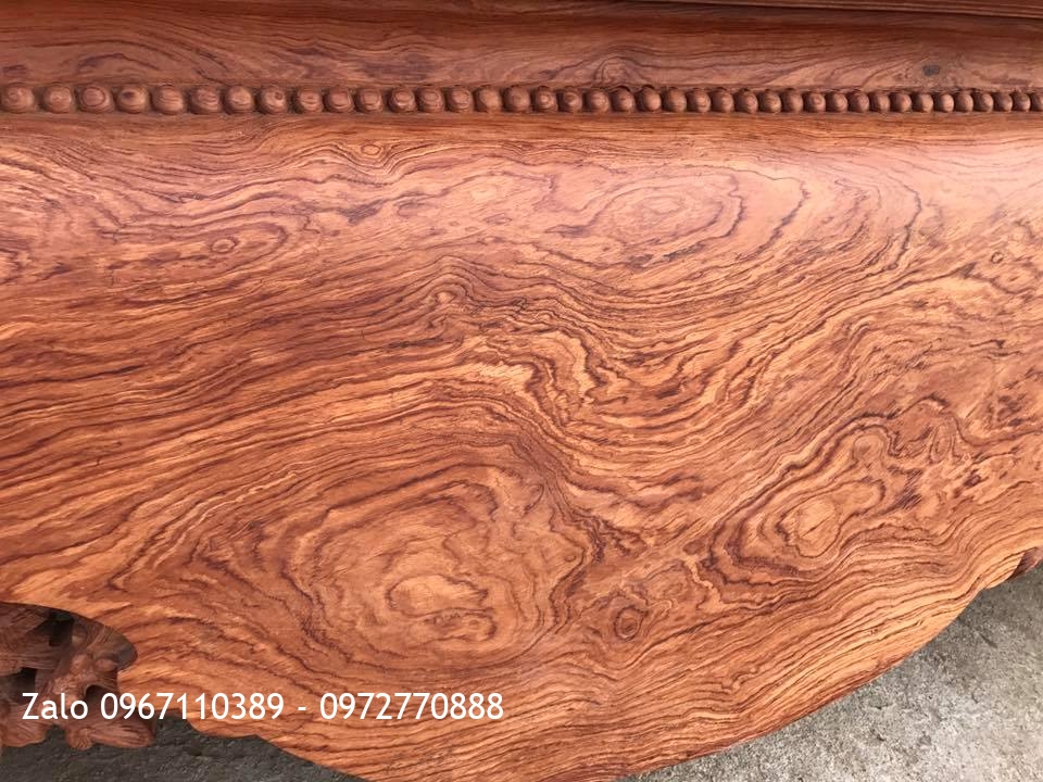 Sập Cẩm Lai 1 Lá Vân Đặc Sắc Tứ Diện,.