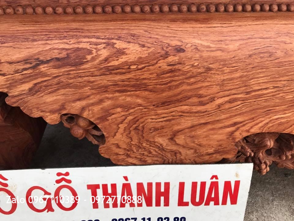 Sập Cẩm Lai 1 Lá Vân Đặc Sắc Tứ Diện: