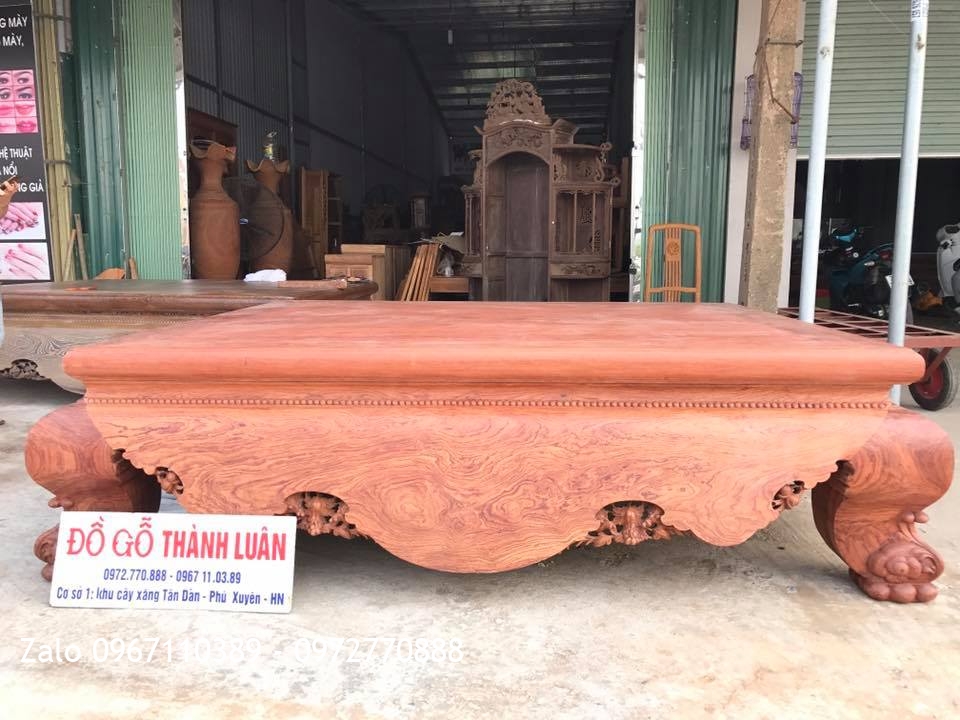 Sập Cẩm Lai 1 Lá Vân Đặc Sắc Tứ Diện:.