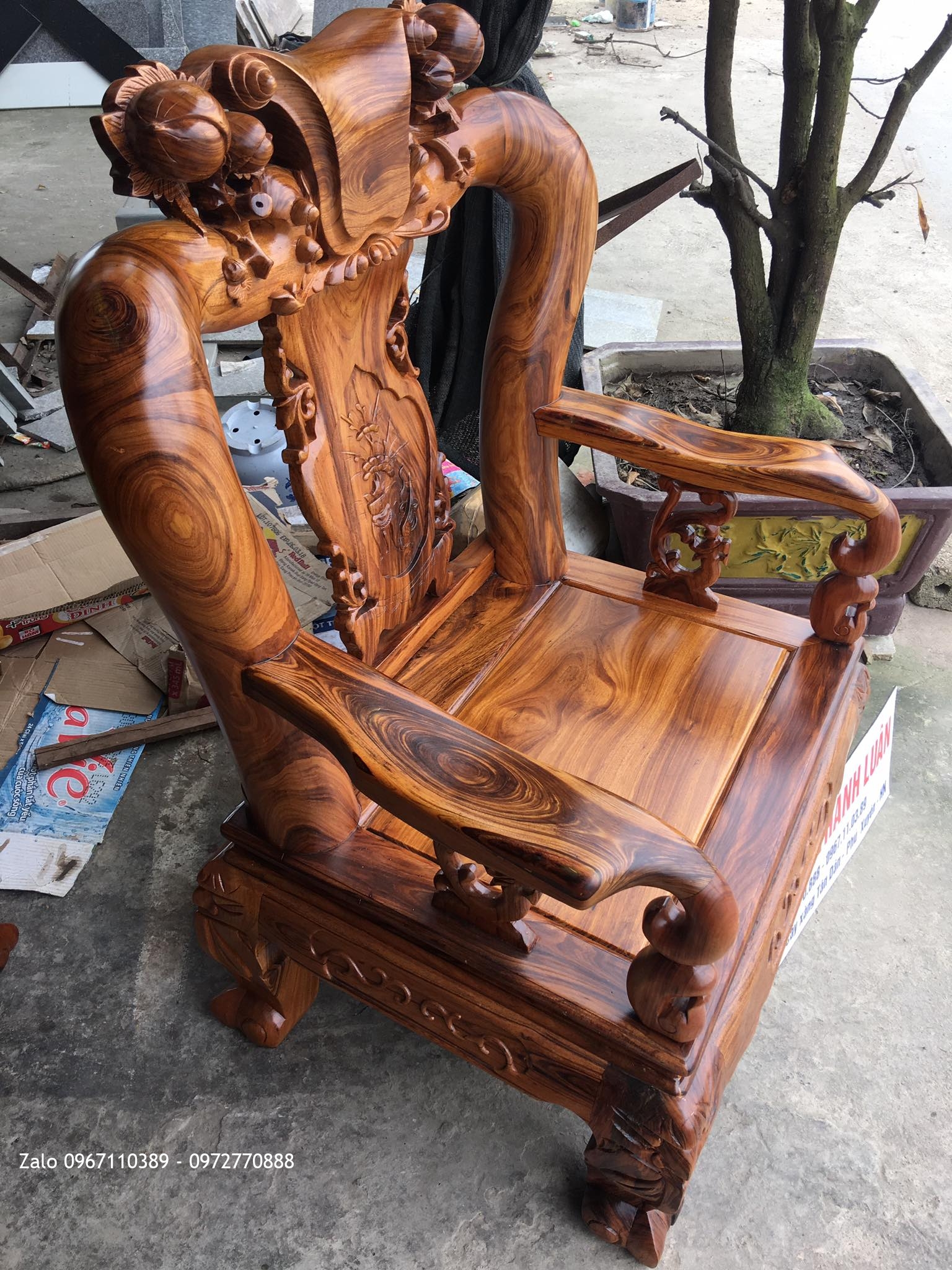 Bộ Ghế Gụ Ta Quảng Bình Vân Vip 6 Món.C12. Bàn 1m67x81,