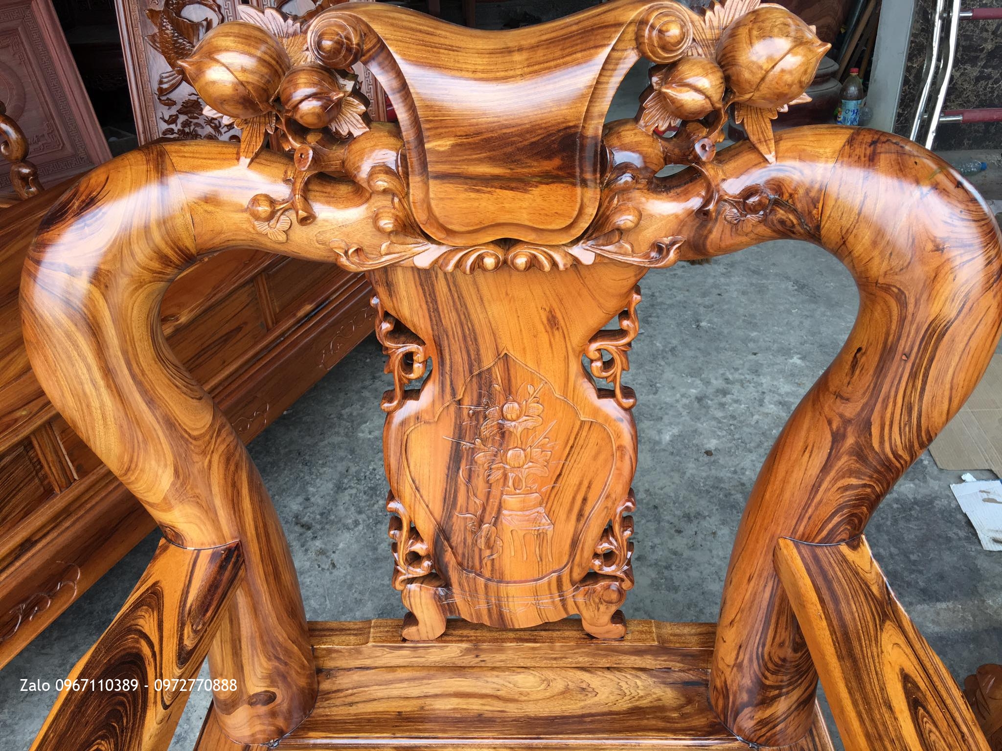 Bộ Ghế Gụ Ta Quảng Bình Vân Vip 6 Món.C12. Bàn 1m67x81,.