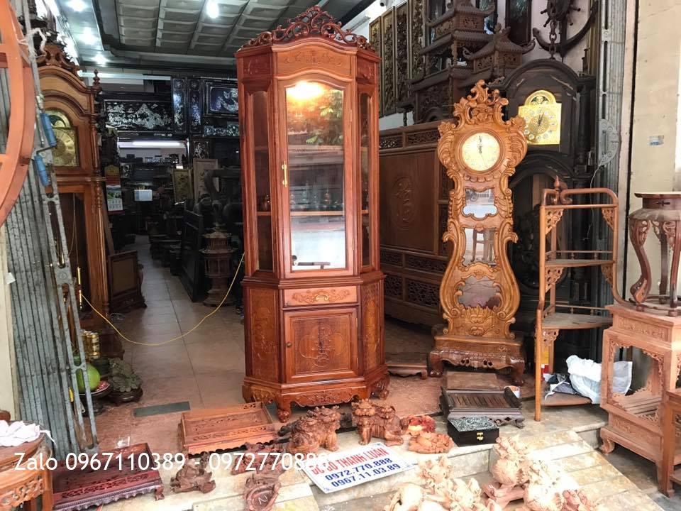 Tủ Góc Gỗ Hương Đỏ Lào 60 Và Tỳ Hưu Phong Thuỷ.