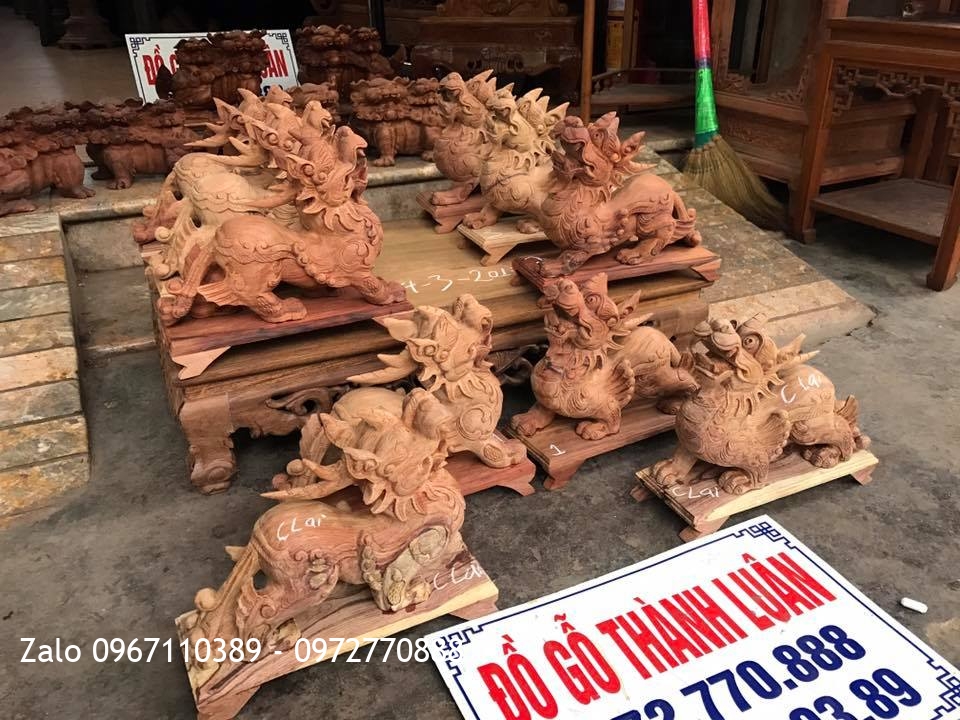 Tỳ Hưu(Thiên Lộc) Và Kỳ Lân Mẫu Tử Gỗ Hương.,