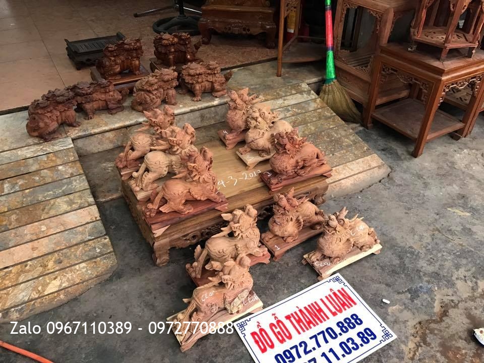 Tỳ Hưu(Thiên Lộc) Và Kỳ Lân Mẫu Tử Gỗ Hương::.