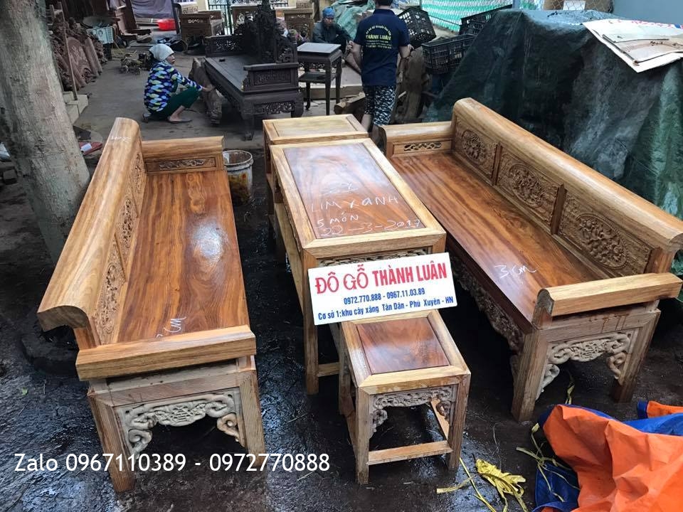 2 Bộ Trường Kỷ Đại Gỗ Lim Xanh 3cm.5 món,