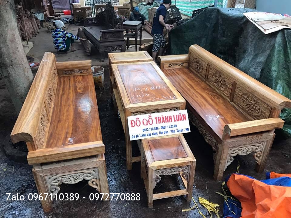 2 Bộ Trường Kỷ Đại Gỗ Lim Xanh 3cm.5 món.