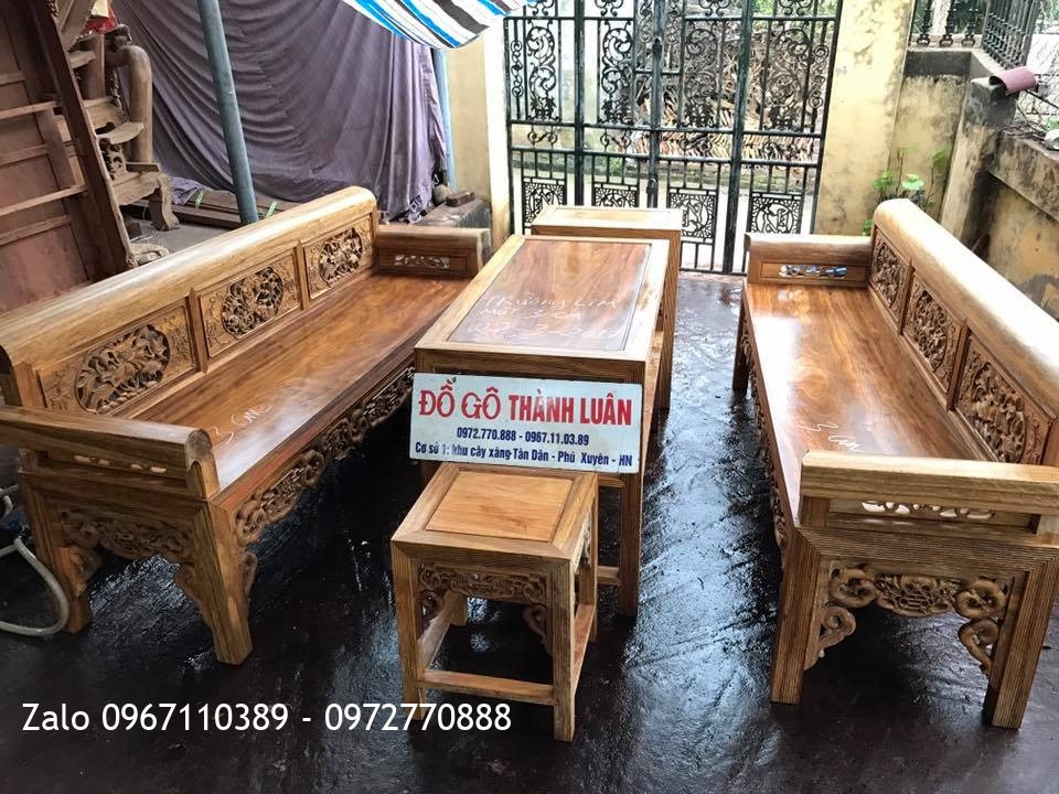 2 Bộ Trường Kỷ Đại Gỗ Lim Xanh 3cm.5 món..