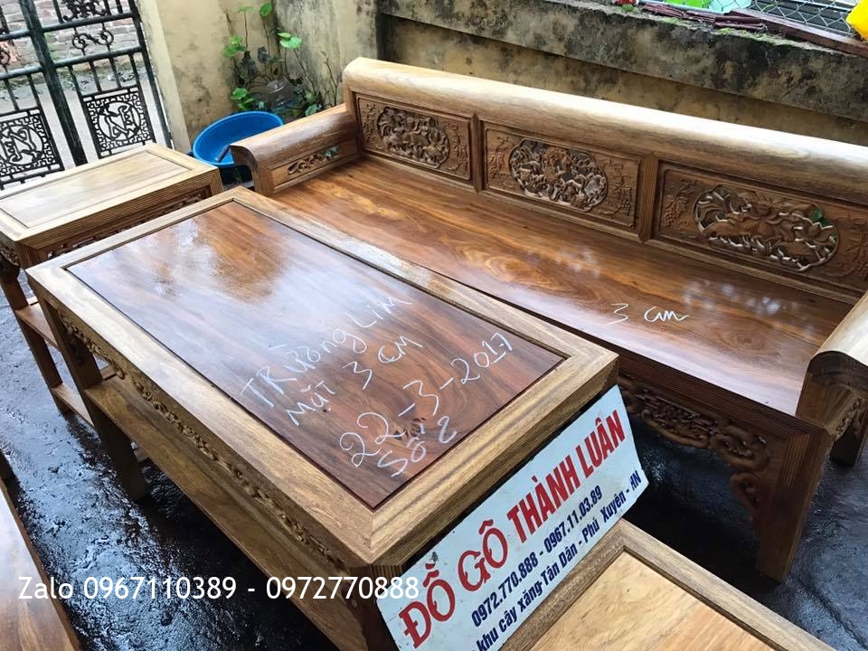 2 Bộ Trường Kỷ Đại Gỗ Lim Xanh 3cm.5 món:.