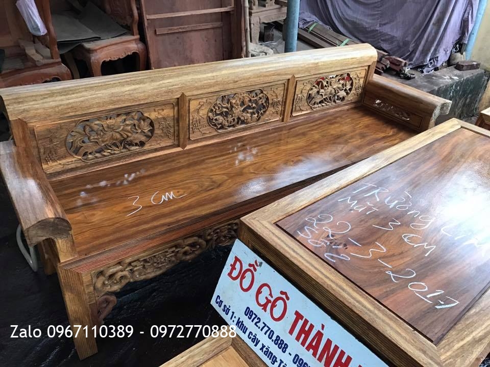 2 Bộ Trường Kỷ Đại Gỗ Lim Xanh 3cm.5 món::