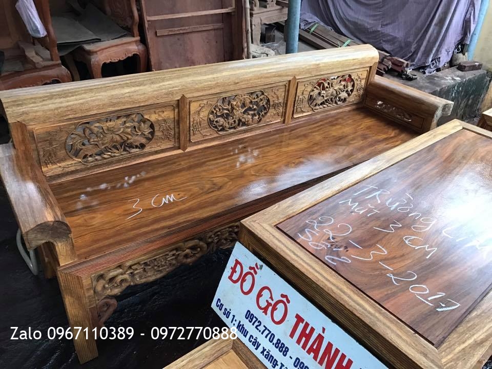 2 Bộ Trường Kỷ Đại Gỗ Lim Xanh 3cm.5 món::.