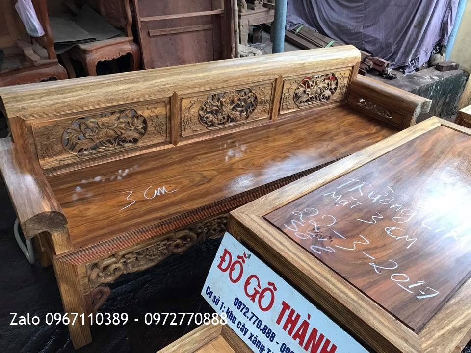 2 Bộ Trường Kỷ Đại Gỗ Lim Xanh 3cm.5 món::