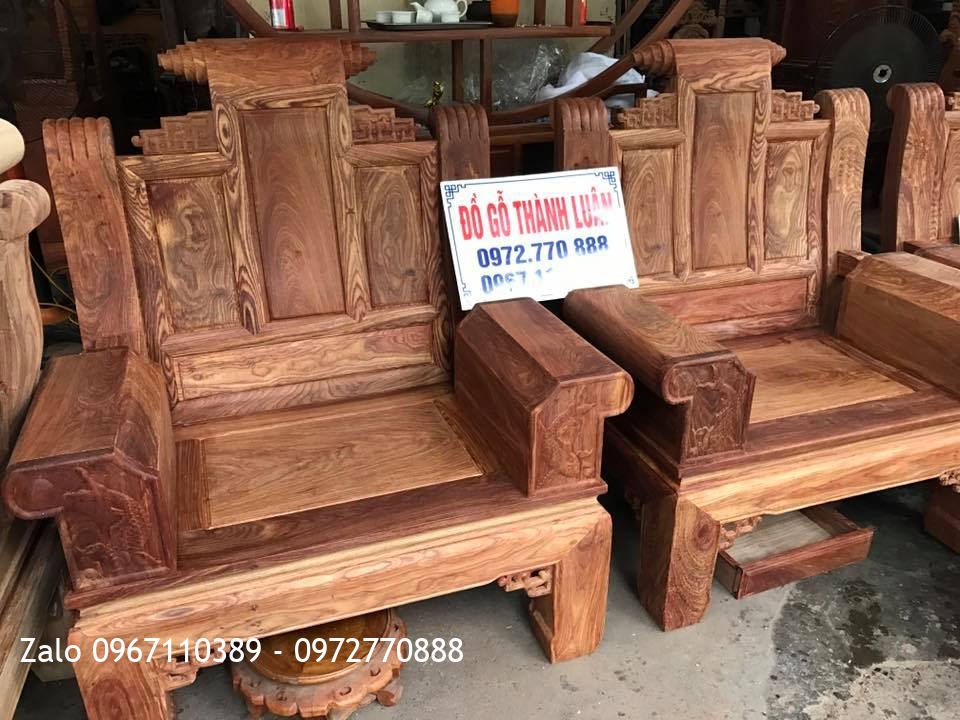 Bộ Ghế Âu á Hộp Hương Vân Đỏ (Bộ Đại) Hàng Vip,