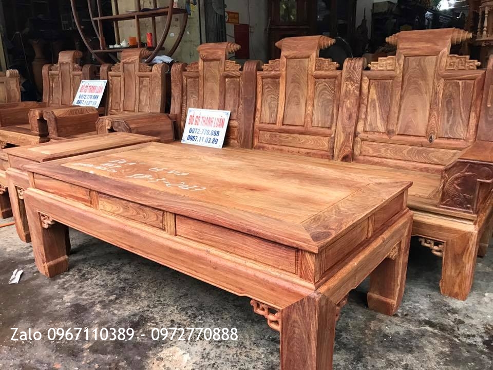 Bộ Ghế Âu á Hộp Hương Vân Đỏ (Bộ Đại) Hàng Vip.